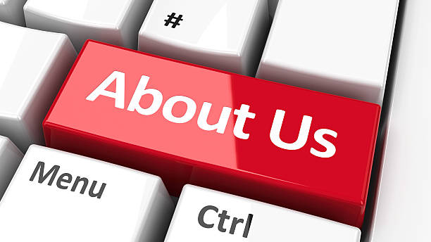 About us key on the computer keyboard, three-dimensional rendering